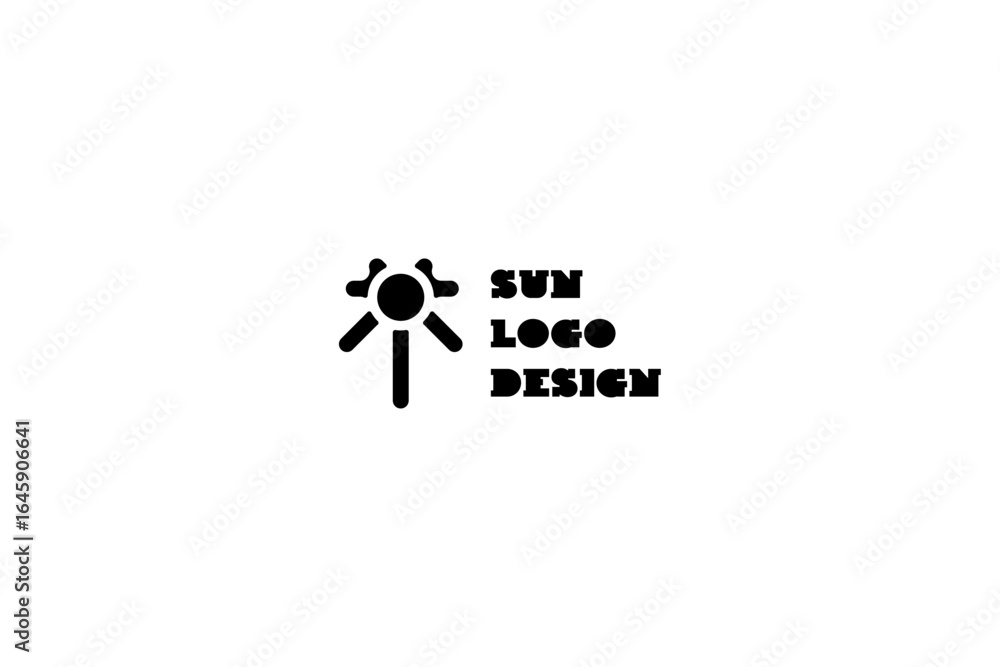 Poster template logo design solution with simple sun image