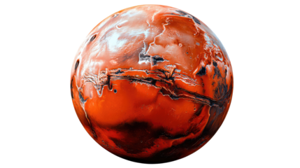 Mars Planet in Focus: Immerse yourself in the captivating beauty of planet Mars, a detailed view of the red planet, revealing its unique terrain and surface features.