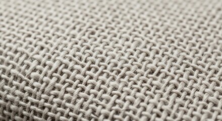 Detailed Macro of Cozy Grey Woven Fabric Texture with Shallow Depth of Field