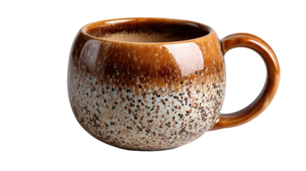 Coffee Cup in Morning: A cozy and aesthetically pleasing brown coffee cup, filled with a creamy beverage, sits invitingly, hinting at the warmth of a new day.