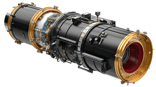 High-Tech Engineering Marvel: A detailed and immaculate studio shot highlights the intricate design of a cutting-edge technological component. Demonstrating precision engineering.