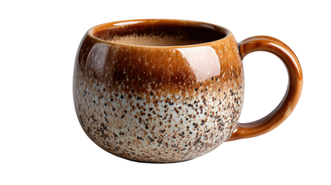 Coffee Cup in Morning: A cozy and aesthetically pleasing brown coffee cup, filled with a creamy beverage, sits invitingly, hinting at the warmth of a new day.