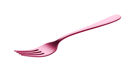 Pink fork isolated on transparent background