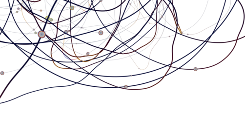 Big data visualization. Network connection structure with chaotic distribution of points and lines. 3D rendering.