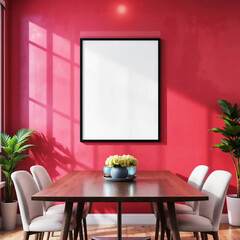 High Quality White Picture Frame Mockup Featuring One Frame in Different Furniture Arrangements