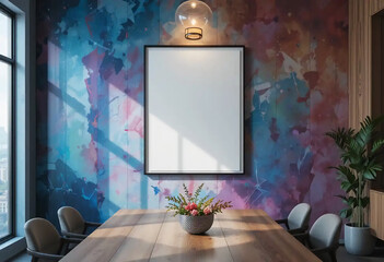 High Quality White Picture Frame Mockup Featuring One Frame in Different Furniture Arrangements