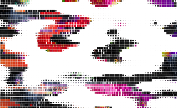 Colorful pixelated shapes, abstract mosaic, modern digital art background