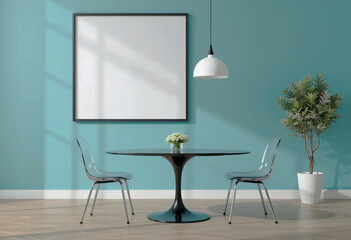 High Quality White Picture Frame Mockup Featuring One Frame in Different Furniture Arrangements