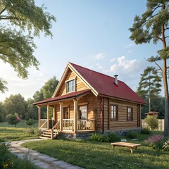 Obraz premium a small wooden house as an idea for investing