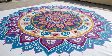 Fototapeta premium Colorful mandala isolated on transparent background 