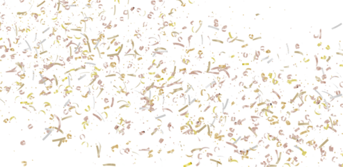 High-resolution image of beige and gold confetti on white background. Perfect for celebratory designs.