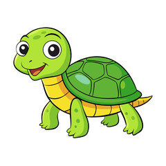 Simple Unique Design Turtle Vector Style On White