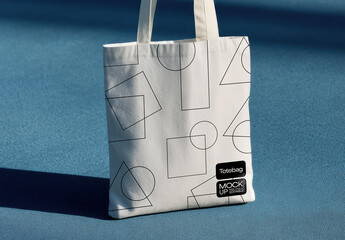 Tote Bag Mockup on Tennis Court