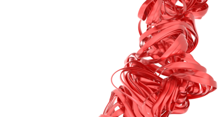 Abstract Red Swirls on White