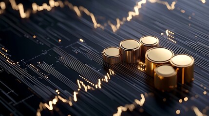 An abstract image showcasing a financial data display with market charts graphs and trading analytics tools
