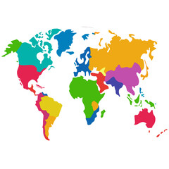 Obraz premium World map colorful vector
