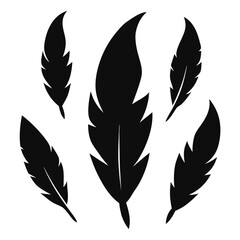 silhouette set of feather