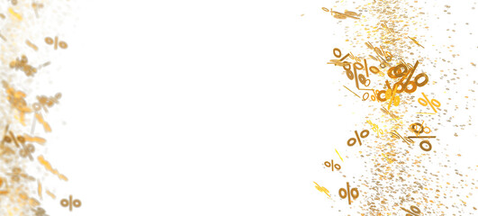 Abstract background with gold percentage symbols. Perfect for sales, discounts, and promotions.