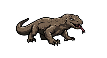 Fototapeta premium Komodo Dragon Logo Vector Animal Illustration - Fierce Reptile Design