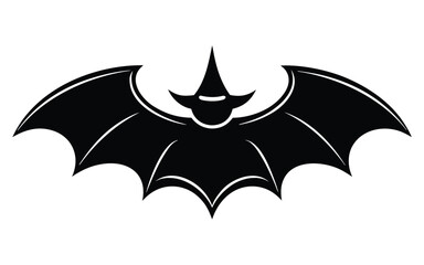 Halloween bat vector illustration with spooky black wings