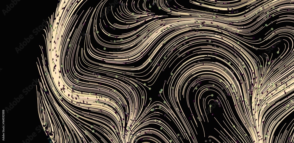 Poster elegant abstract background with swirling lines and gold glitter. perfect for design projects.