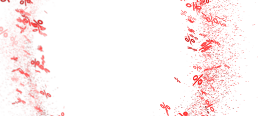 Abstract background with red percentage symbols exploding. Perfect for sale banners and discount promotions.