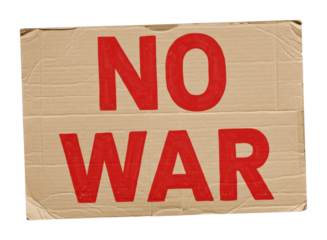 Protest against urban area signage street environment ground level peace concept. Cut out png