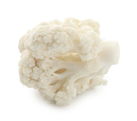 One fresh cauliflower floret isolated on white