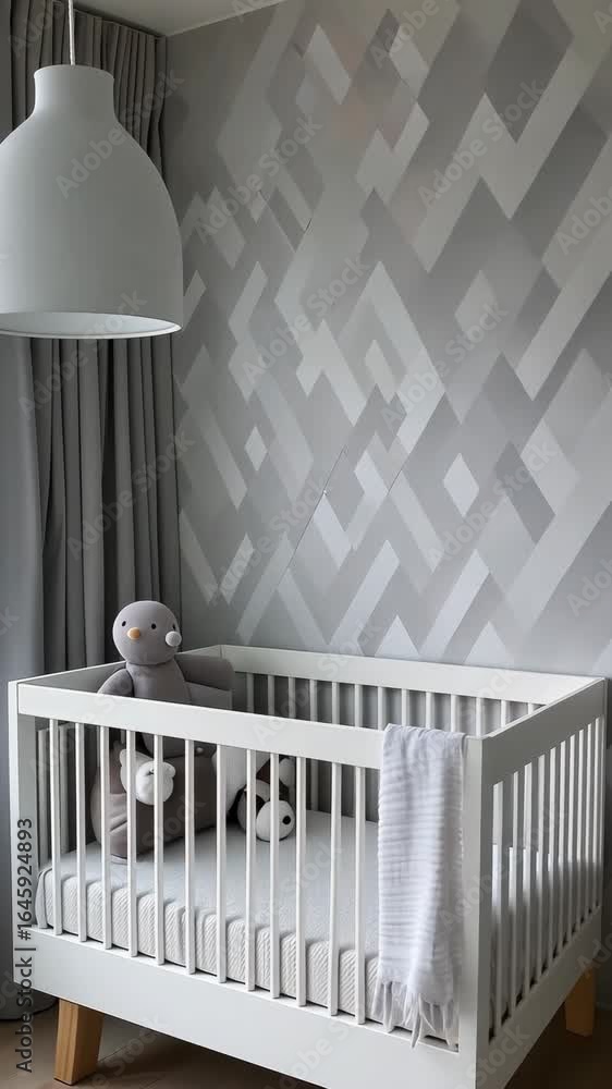 Poster explore a beautifully designed nursery that showcases a calming atmosphere with soft textures and st