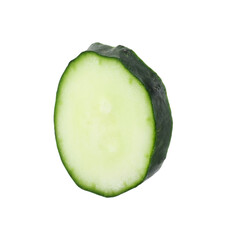 Slice of fresh cucumber isolated on white