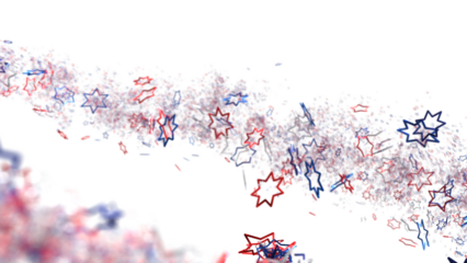 Confetti - White banner with colorful Confetti.