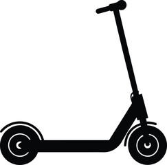 electric scooter silhouette vector art illustration