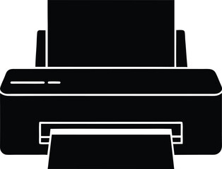 inkjet printer silhouette vector art illustration