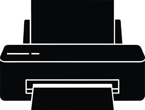 black printer icon, printing paper clip art preview