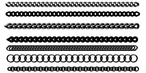 Black and white graphic image of stainless steel necklace pattern.