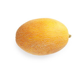 One fresh ripe melon isolated on white, top view