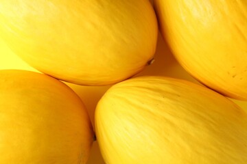 Whole ripe melons as background, top view