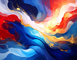 Background explosive abstraction of energy, portrayed through dynamic swirls of vibrant reds