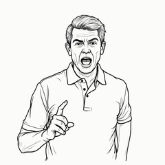 Angry man gesturing and shouting while wearing a polo shirt  