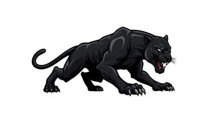 Obraz premium Black Panther Logo Vector Animal - Fierce Predator Illustration, Wildlife Graphic Design