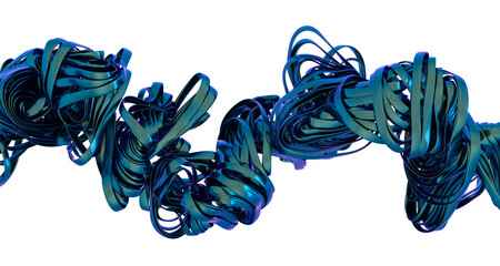 3D render of swirling teal ribbons.  Perfect for technology, design, or abstract backgrounds.