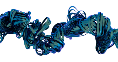 3D render of swirling teal ribbons.  Perfect for technology, design, or abstract backgrounds.