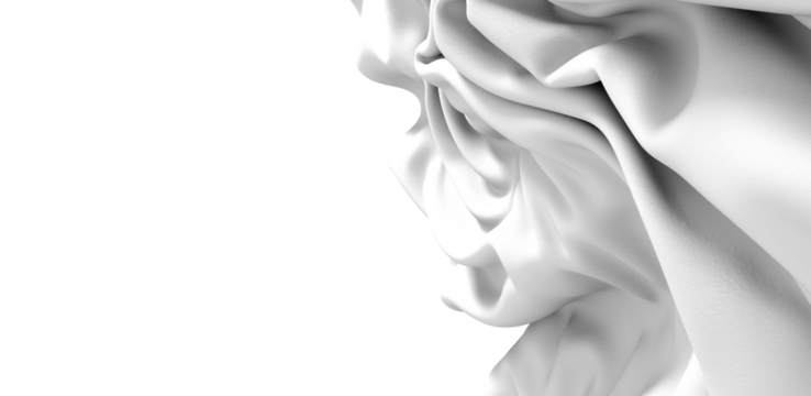 Abstract image of white fabric with soft folds and drapes. Perfect for backgrounds or textures.