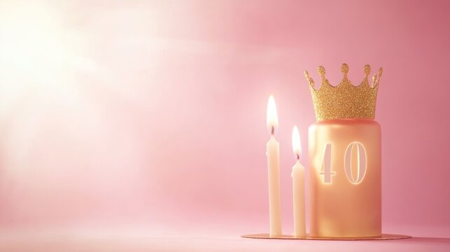 Celebrating 40th Birthday: A Regal Affair with Candles and Crown