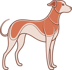 Obraz premium Elegant dog continuous line art animal canine