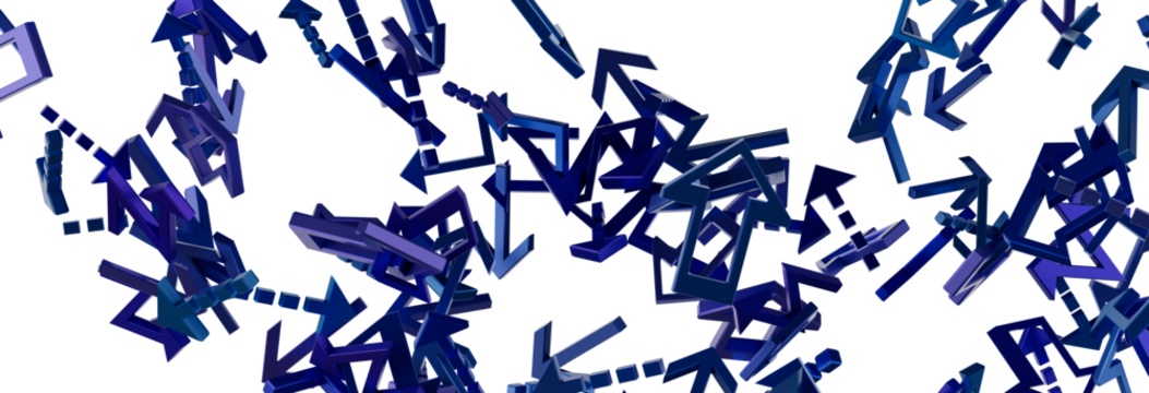 Abstract background with blue 3D arrows.  Perfect for motion, technology, or direction concepts.