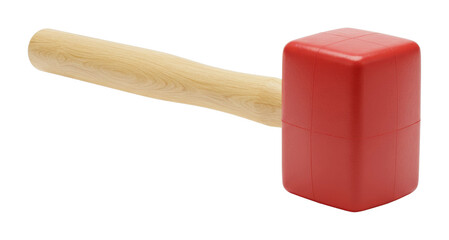 Using a rubber mallet for diy projects home workshop indoor setting tool application. Cut out png
