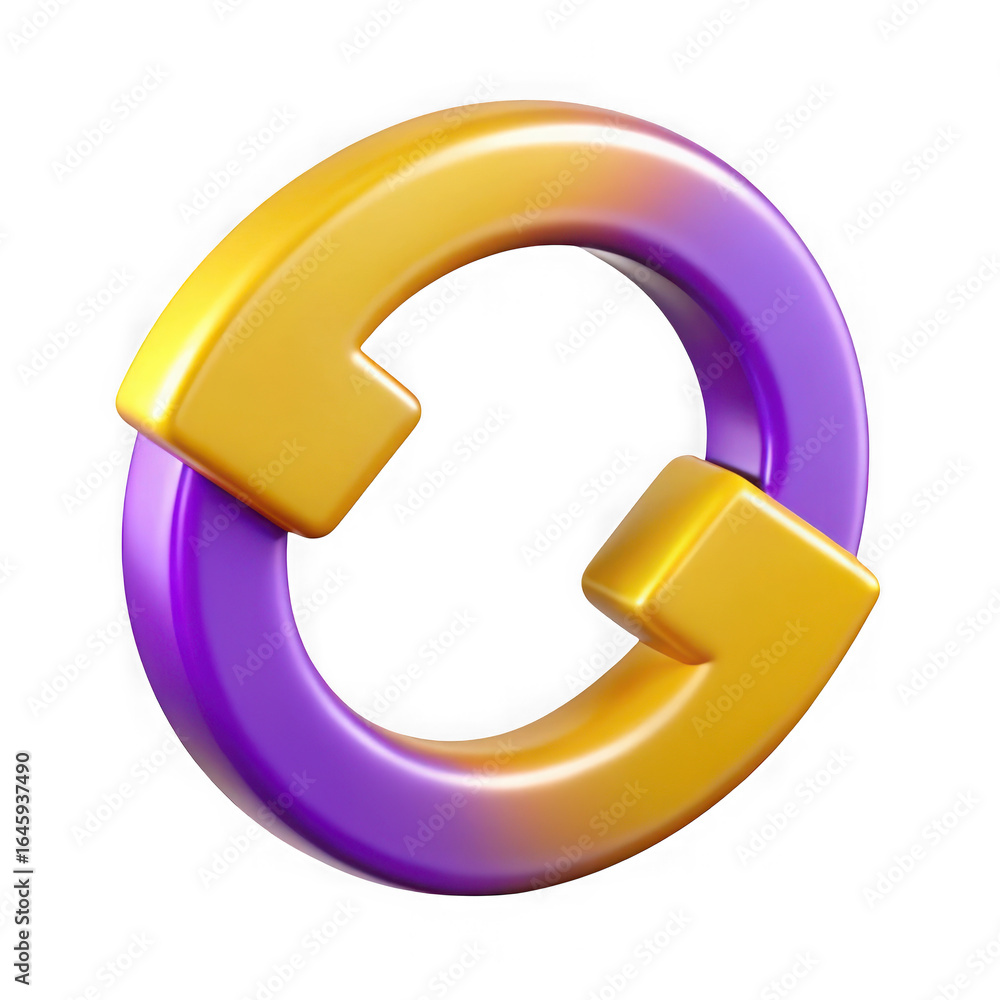 Poster 3d icon of circular arrows symbolizing refresh or sync on a black background graphic design isolated