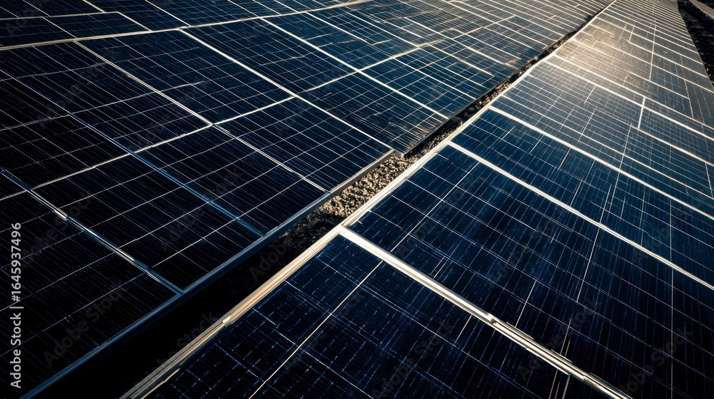 Wall mural solar panels array grid pattern