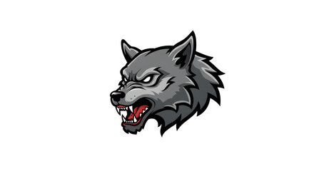 Fierce wolf head animal mascot vector illustration, a powerful logo concept for a sports or gaming team emblem.
